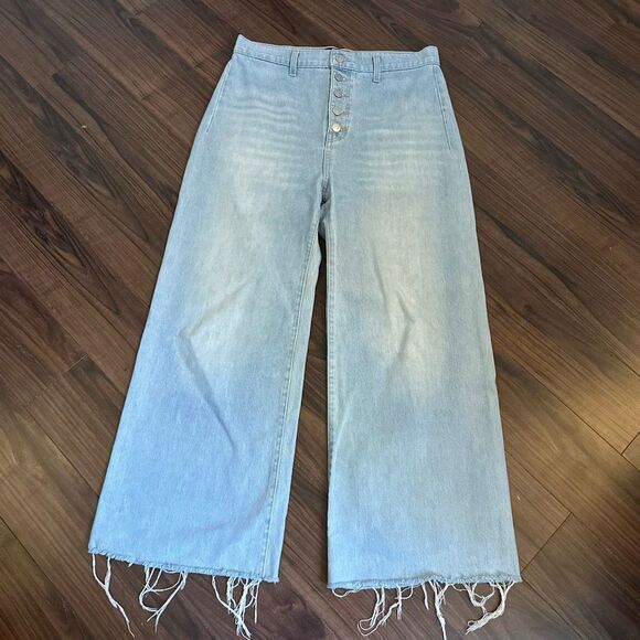 Veronica Beard Grant wide leg light wash buttonfly 30 - Picture 1 of 11
